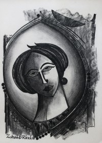 Zohaib Rind, 12 x 16 Inch, Charcoal on Paper, Figurative Painting, AC-ZR-091